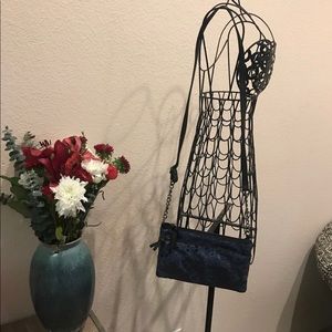 Velvet cross body bag